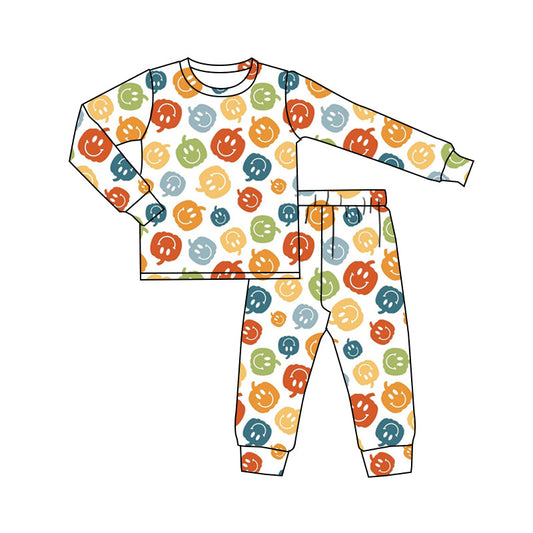 Pre-order Baby Boys Halloween Pumpkins Top Pants Bamboo Pajamas Clothes Set