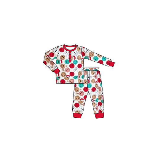 Pre-order Baby Toddler Christmas Smile Deer Top Pants Bamboo Pajamas Clothes Set