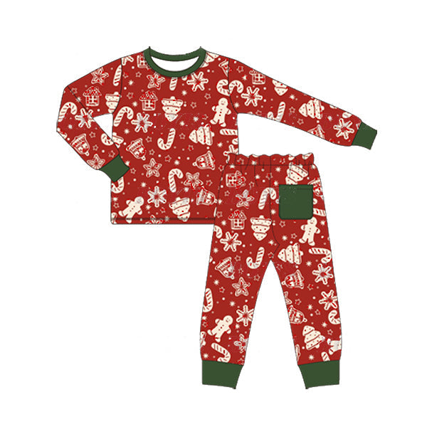 Pre-order Baby Boys Christmas Red Tree Shirt Top Pants Pajamas Set