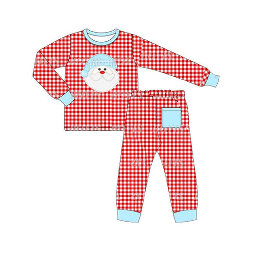 Pre-order Baby Boys Christmas Checkered Santa Top Pants Set