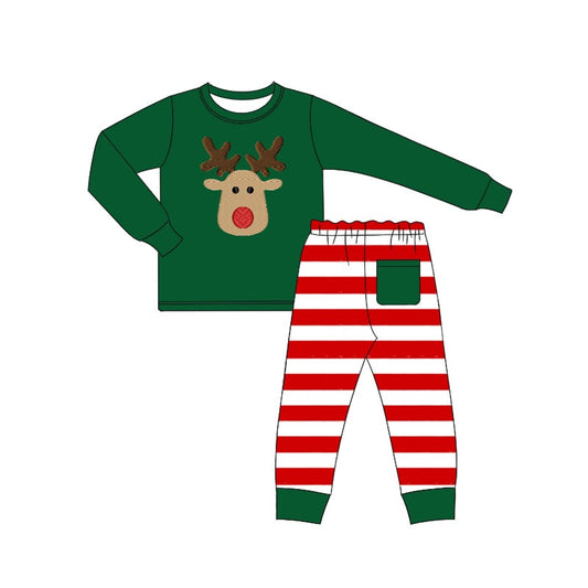 Pre-order Baby Boys Christmas Deer Top Pocket Pants Pajamas Set