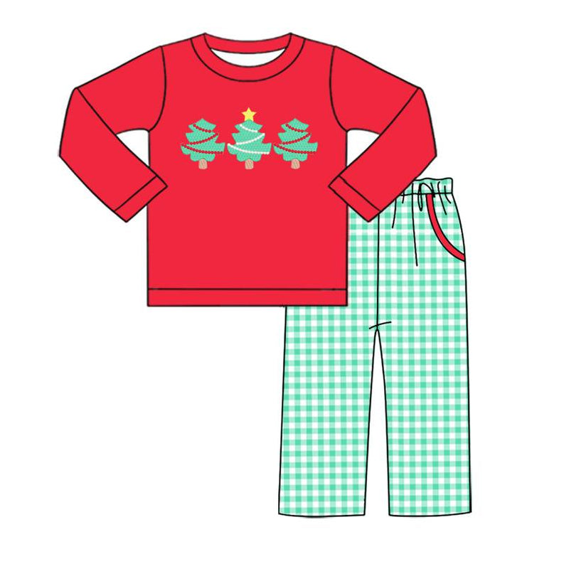 Pre-order Baby Boy Christmas Tree Shirt Pockets Pants Set