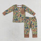 Baby Boys Toddler Long Sleeves Camo Shirt Pants Bamboo Set Sibling Pajamas Clothes RTS