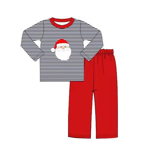 Pre-order Baby Boy Stripes Santa Shirt Red Pants Christmas Set