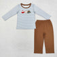 Sibling Baby Boys Embroidery Dogs Ducks Shirt Pockets Pants Hunting Clothes Sets RTS