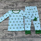 Baby Boy Tractors Shirt Pants Pajamas Clothes Green Bamboo Set