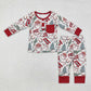 Baby Boy Girl Christmas Western Santa Cactus Sibling Bamboo Romper Pajamas Set