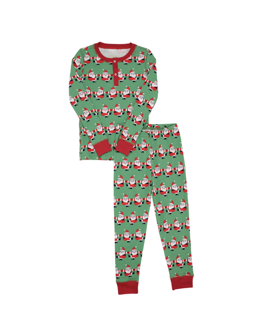 Pre-order Baby Boy Christmas Santa Shirt Pants Pajamas Green Set