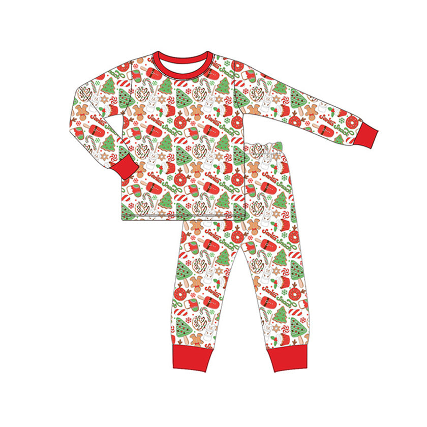 Pre-order Baby Boy Christmas Tree Gingerbread Shirt Pants Pajamas Set