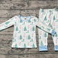 Baby Boy Long Sleeves Christmas Tree Gifts Shirt Pants Pajamas Bamboo Set