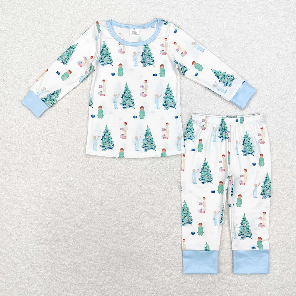 Baby Boy Girl Christmas Tree Sibling Dress Gowns Pajamas