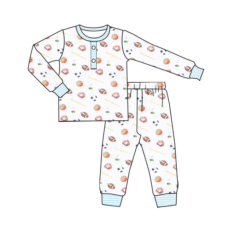 Pre-order Baby Boy Sports Balls Shirt Pants Pajamas Set