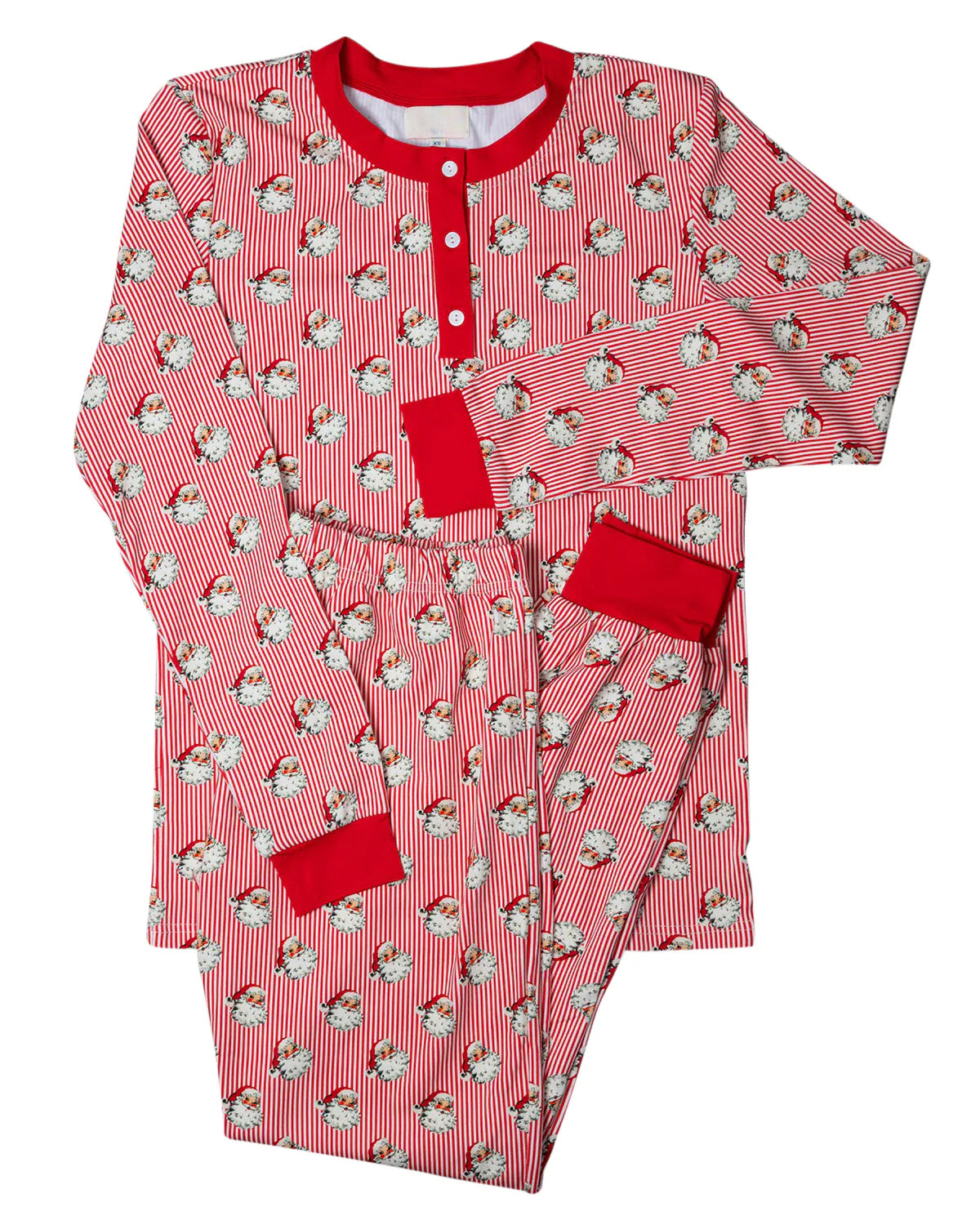 Pre-order Adult Men Christmas Stripes Santas Shirt Pants Pajamas