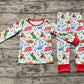 Baby Boy Long Sleeves Christmas Dinosaurs Shirt Pants Pajamas Bamboo Set