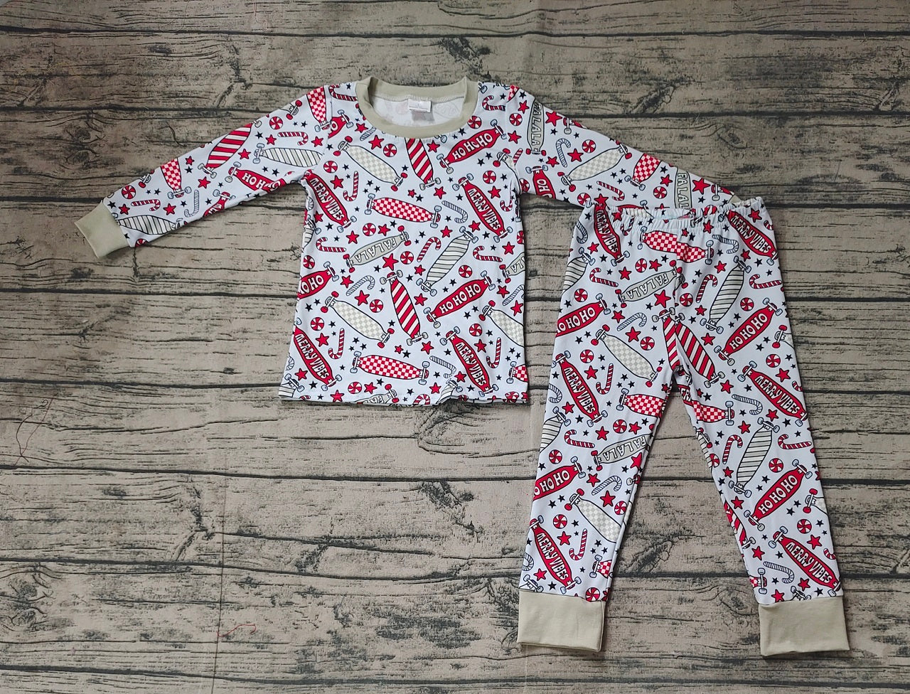 Baby Boy Long Sleeves Christmas Scoot Shirt Pants Pajamas Set