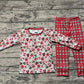 Baby Boy Long Sleeves Christmas Mouses Tops Plaid Pants Pajamas Set