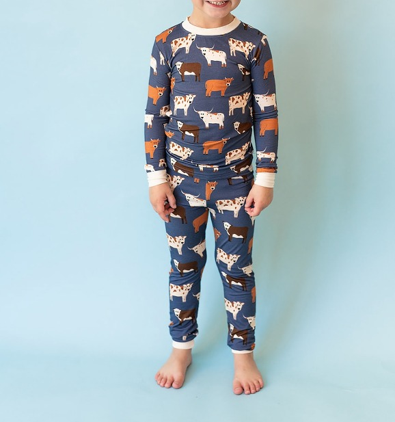 Pre-order Baby Boy Western Farm Cows Shirt Pants Pajamas Set