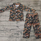 Baby Boy Long Sleeves Camo Buttons Tops Pants Pajamas Set