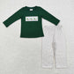 Baby Boy Long Sleeves Embroidery Ducks Dogs Shirt Pants Set Sibling Hunting Clothes RTS