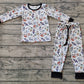 Baby Boys Long Sleeves Halloween Dogs Shirt Pants Pajamas Set