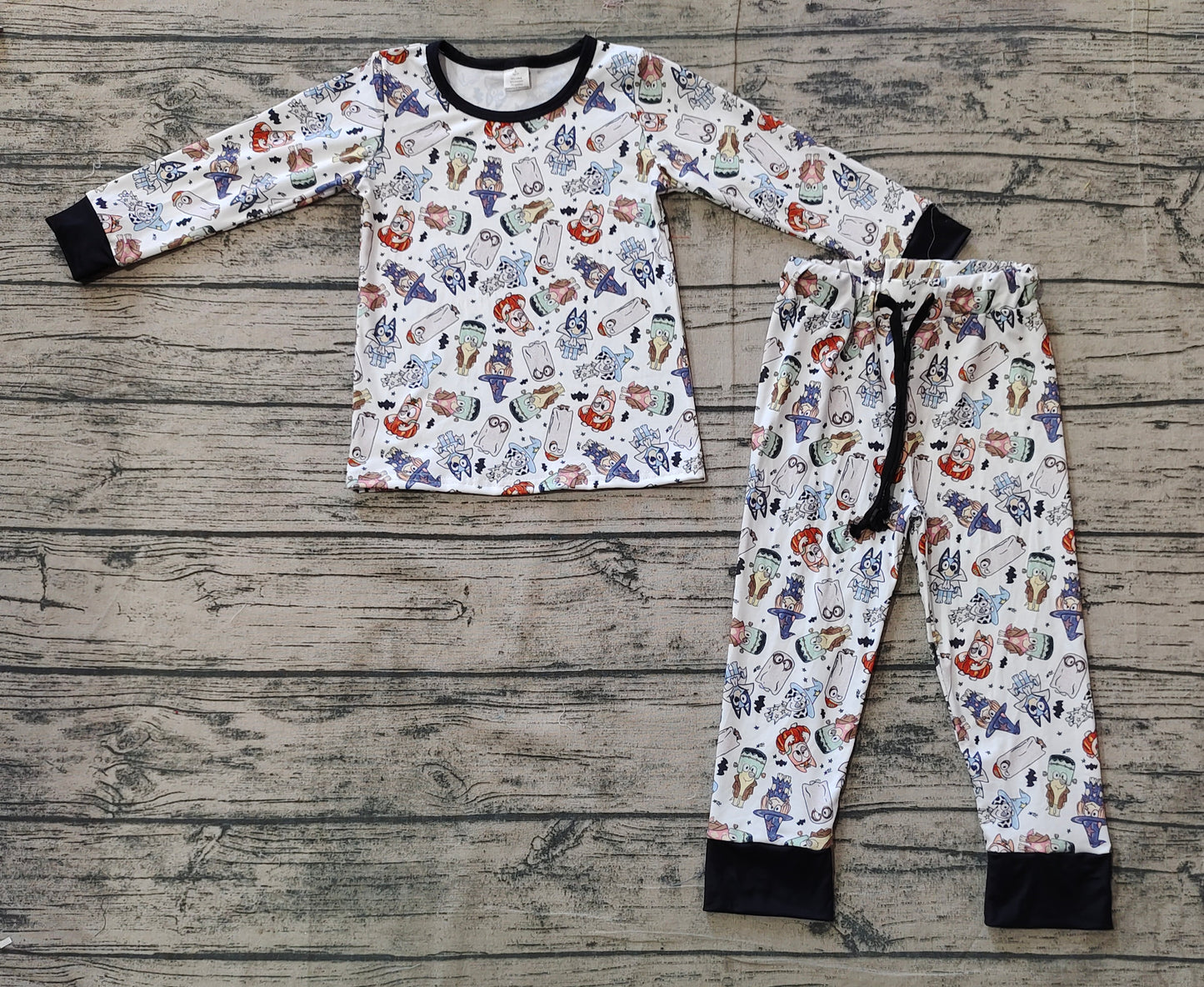 Baby Boys Long Sleeves Halloween Dogs Shirt Pants Pajamas Set