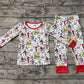 Baby Boy Christmas Cartoon Shirt Pants Pajamas Bamboo Set