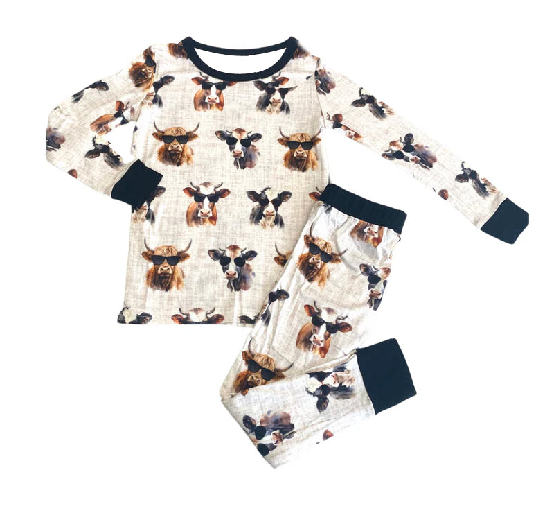 Pre-order Baby Boy Western Cows Shirt Pants Pajamas Set