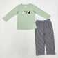 Baby Boy Long Sleeves Embroidery Ducks Dogs Shirt Pants Set Sibling Hunting Clothes RTS
