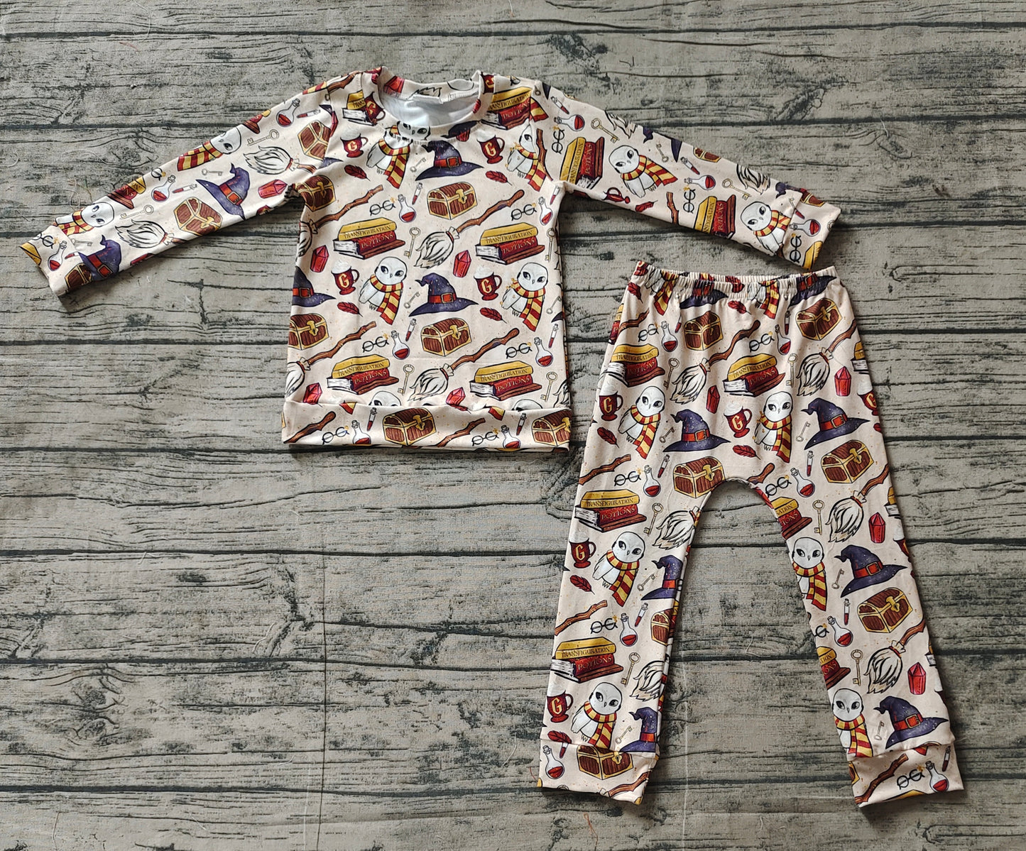 Baby Boy Long Sleeves Cartoon Hats Shirt Pants Pajamas Magic Set