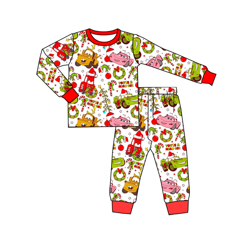 Pre-order Baby Kids Christmas Face Shirt Pants Pajamas Set
