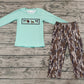 Baby Boy turkey Duck Green Shirt Camo Pants Set