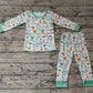 Baby Boy Christmas Checkered Green Pants Pajamas Bamboo Set