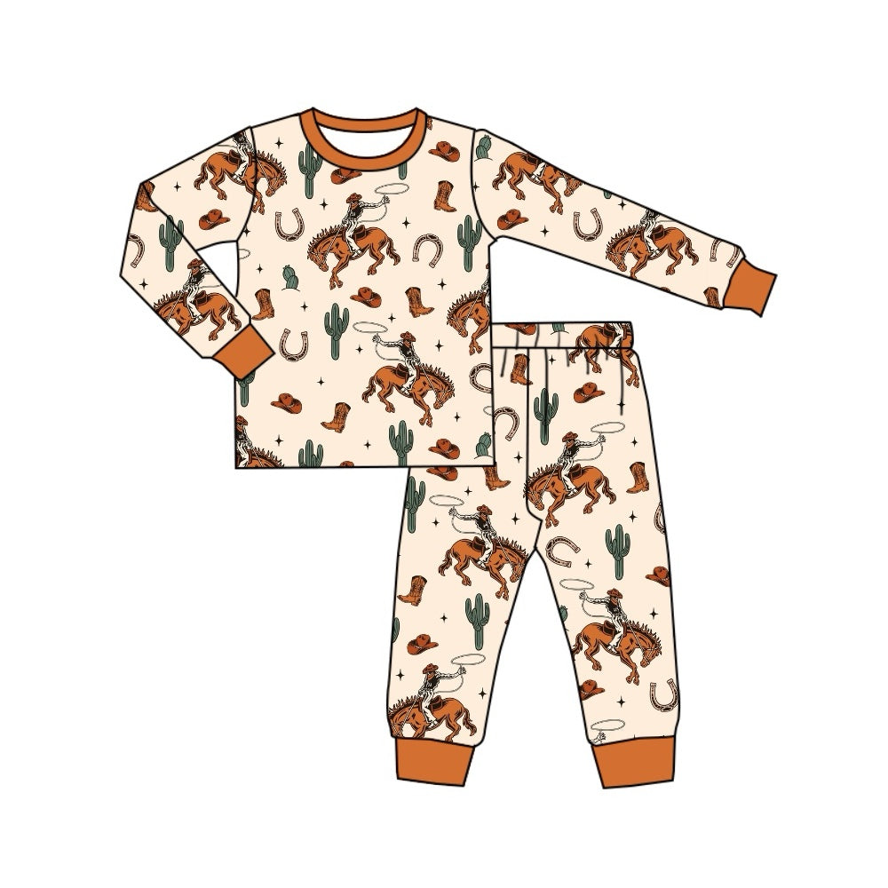 Pre-order Baby Boy Western Rodeo Cactus Shirt Pants Pajamas Set