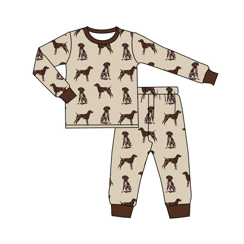 Pre-order Baby Boy Brown Dogs Shirt Pants Pajamas Set