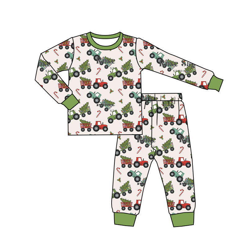 Pre-order Baby Boy Christmas Tree Truck Shirt Pants Pajamas Sets