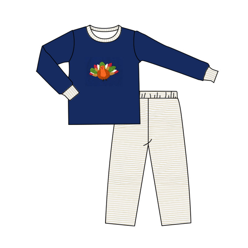 Pre-order Baby Boy Thanksgiving turkey Shirt Pants Set