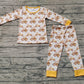 Baby Boy Long Sleeves Farm Trucks Shirt Pants Pajamas Bamboo Set