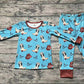 Baby Boy Long Sleeves Western Boots Hats Shirt Pants Pajamas Clothes Bamboo Set