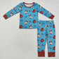 Baby Boy Kids Western Rodeo Cows Sibling Brother Bamboo Pajamas Clothes Set