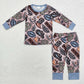 Baby Boy Kids Western Rodeo Cows Sibling Brother Bamboo Pajamas Clothes Set