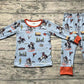 Baby Boy Long Sleeves Western Rodeo Shirt Pants Pajamas Clothes Bamboo Set