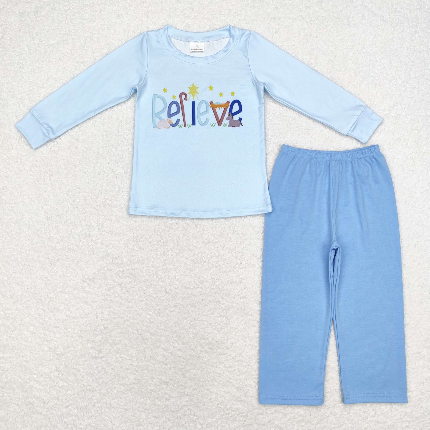 Baby Boy Girl Christmas Believe Sibling Clothes Set