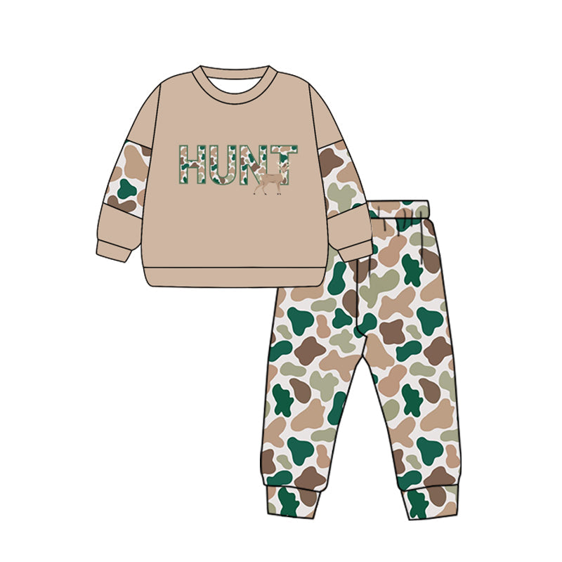 Pre-order Baby Boy Deer Camo Shirt Pants Hunting Clothes Set