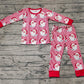 Baby Kids Long Sleeves Christmas Santa Stripes Shirt Pants Pajamas Clothes Bamboo Set