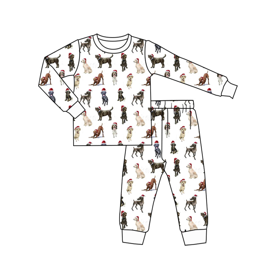 Pre-order Baby Boy Christmas Dogs Shirt Pants Pajamas Clothes Set