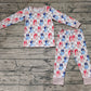 Baby Boy Kids Long Sleeves Dog Checkered Shirt Pants Pajamas Clothes Set