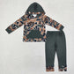Baby Boy Long Sleeves Hoodie Pocket Pullover Shirt Pants Sibling Hunting Clothes Set