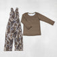 Baby Boy Girl Long Sleeves Shirt Camo Straps Jumpsuit Sibling Clothes Set