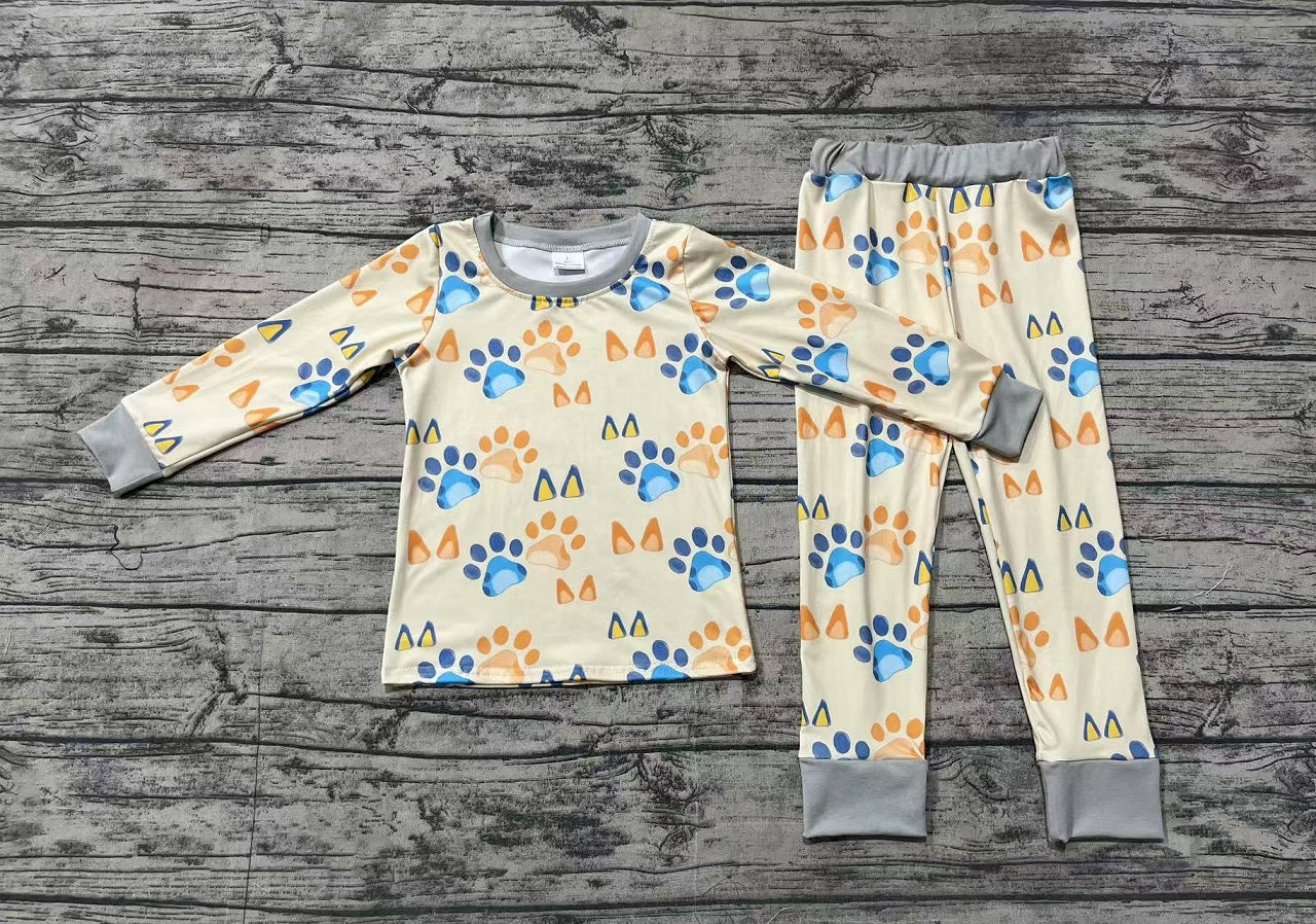 Baby Boy Long Sleeves Dog Paw Shirt Pants Pajamas Clothes Set