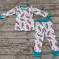 Baby Boy Christmas Long Sleeves Light Shirt Pants Pajamas Clothes Bamboo Set